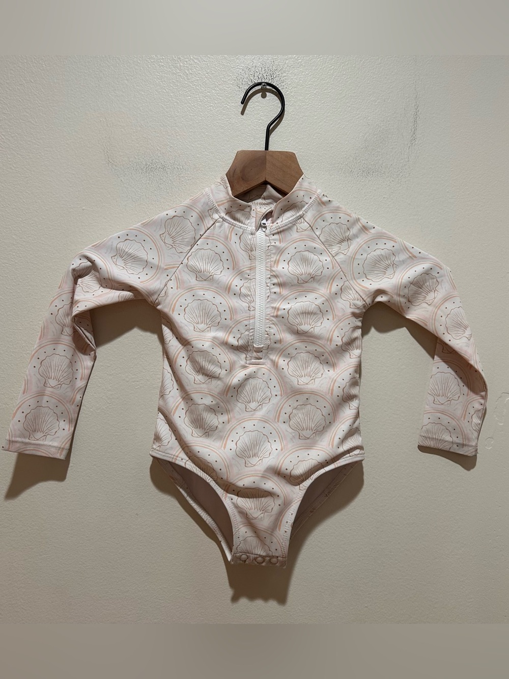 Sweet P Baby Co Rainbow Shells Long Sleeve Swimsuit with Snap Bottoms - Girl 2T